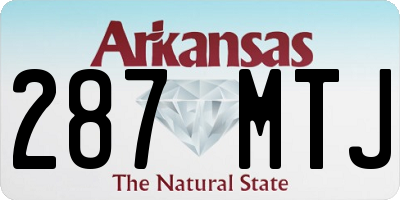 AR license plate 287MTJ