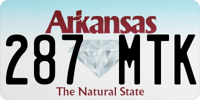 AR license plate 287MTK