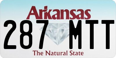 AR license plate 287MTT