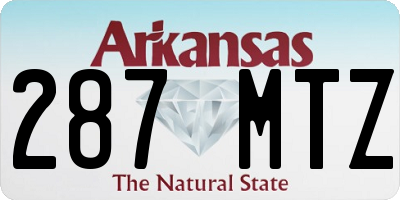AR license plate 287MTZ