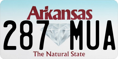 AR license plate 287MUA