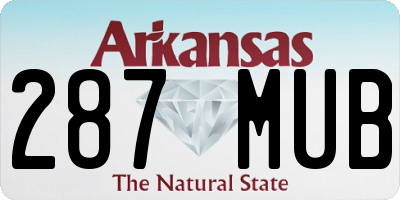 AR license plate 287MUB