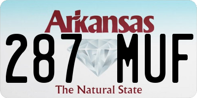 AR license plate 287MUF