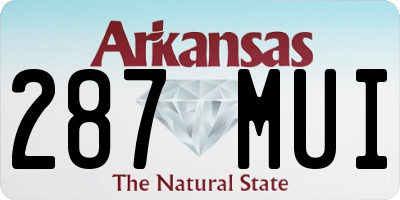 AR license plate 287MUI
