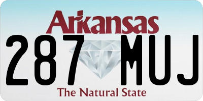 AR license plate 287MUJ