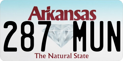 AR license plate 287MUN
