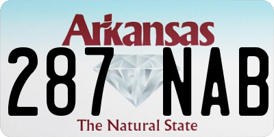 AR license plate 287NAB