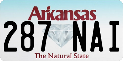 AR license plate 287NAI