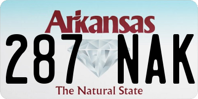 AR license plate 287NAK