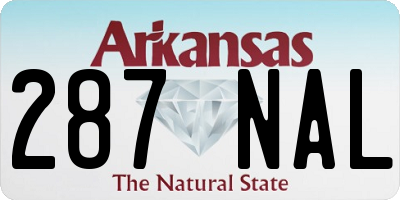 AR license plate 287NAL