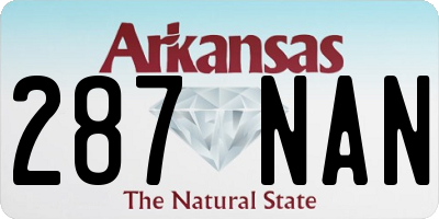 AR license plate 287NAN