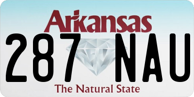 AR license plate 287NAU