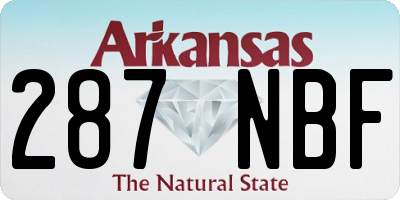 AR license plate 287NBF