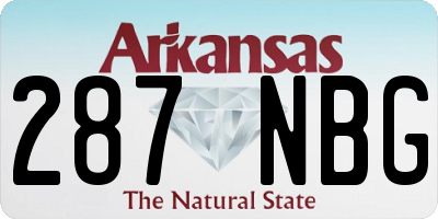 AR license plate 287NBG