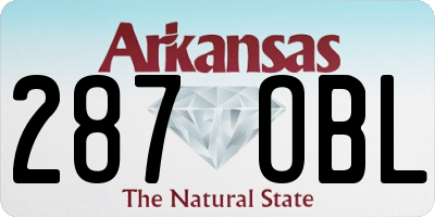 AR license plate 287OBL