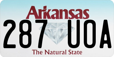AR license plate 287UOA