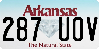 AR license plate 287UOV