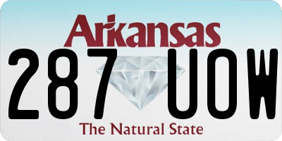 AR license plate 287UOW