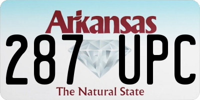 AR license plate 287UPC