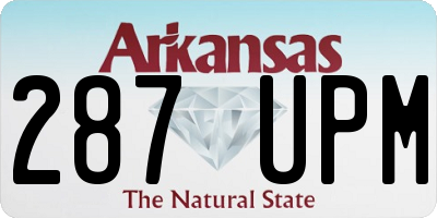 AR license plate 287UPM