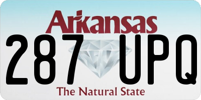 AR license plate 287UPQ