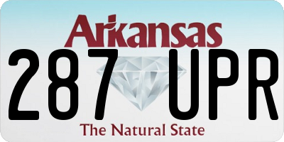 AR license plate 287UPR