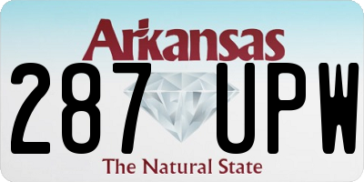 AR license plate 287UPW