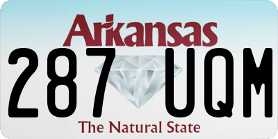AR license plate 287UQM