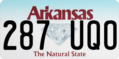 AR license plate 287UQO