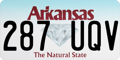 AR license plate 287UQV