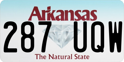 AR license plate 287UQW