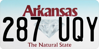 AR license plate 287UQY