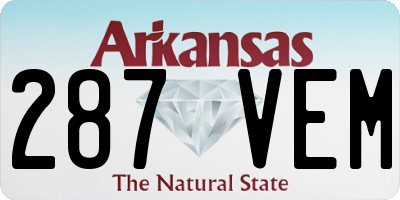 AR license plate 287VEM