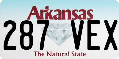 AR license plate 287VEX