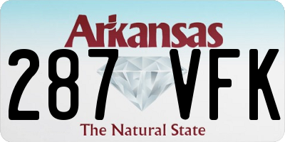 AR license plate 287VFK