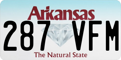 AR license plate 287VFM