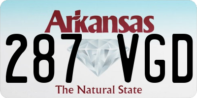 AR license plate 287VGD