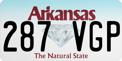 AR license plate 287VGP