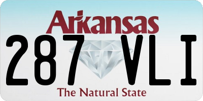 AR license plate 287VLI