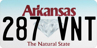 AR license plate 287VNT