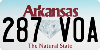 AR license plate 287VOA