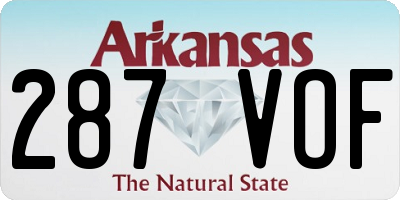 AR license plate 287VOF