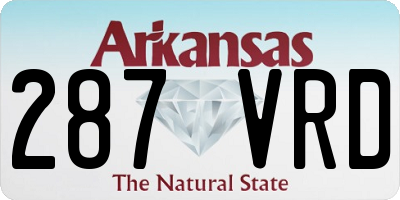 AR license plate 287VRD
