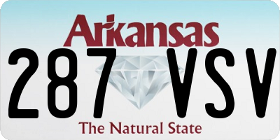 AR license plate 287VSV