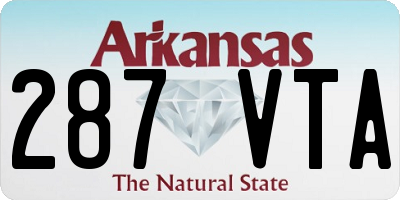 AR license plate 287VTA