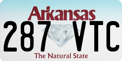 AR license plate 287VTC