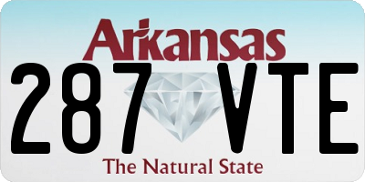 AR license plate 287VTE