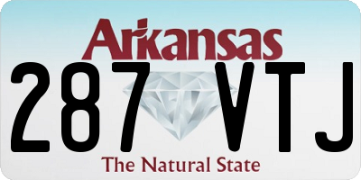 AR license plate 287VTJ