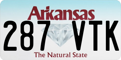 AR license plate 287VTK