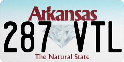 AR license plate 287VTL